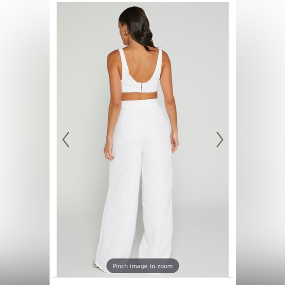 Showpo ADELAIDE TWO PIECE SET - CROP TOP AND WIDE LEG PANTS SET IN WHITE - Picture 2 of 9